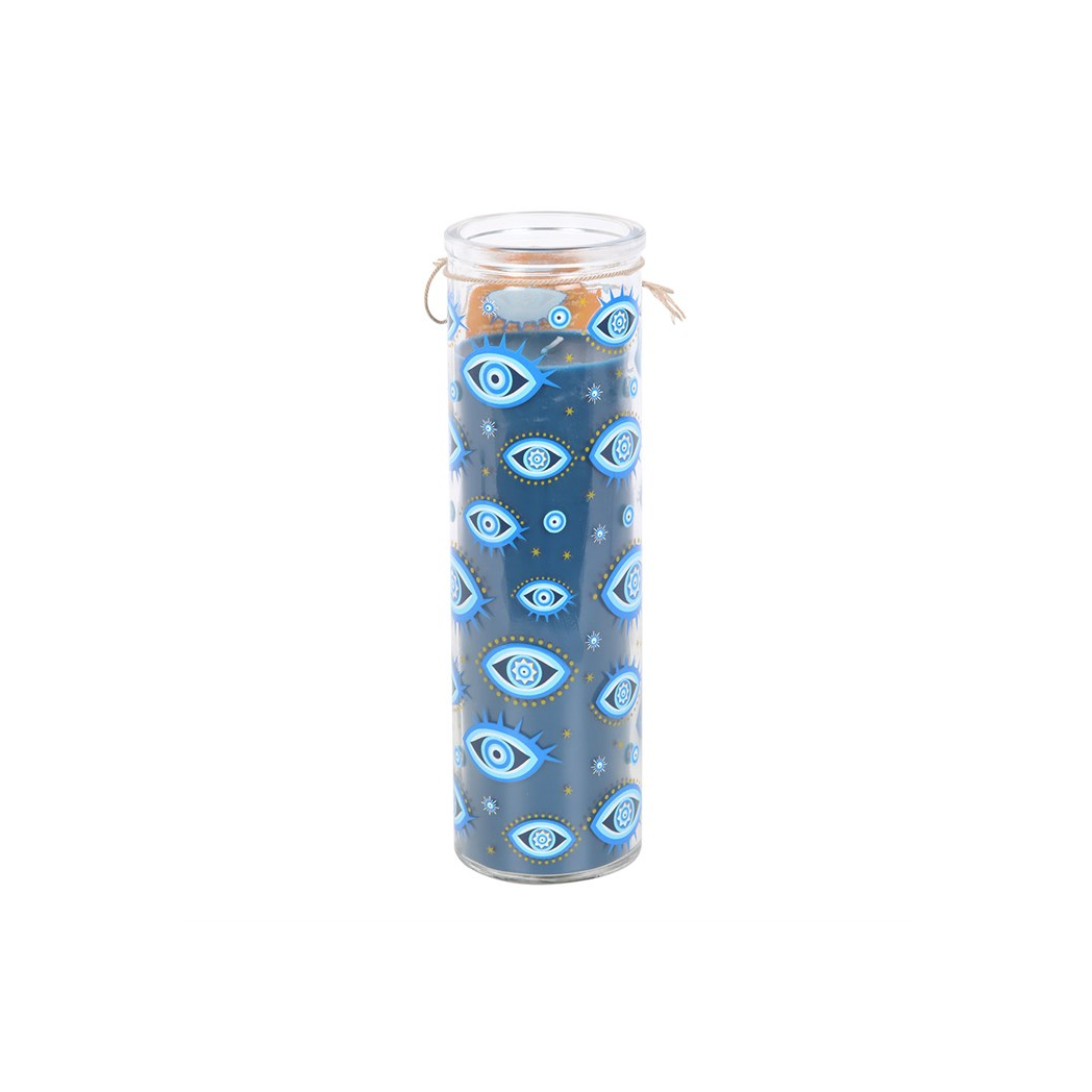 All Seeing Eye Print White Rose Tube Candle