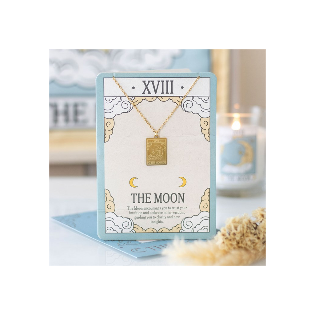 The Moon Vintage Tarot Necklace on Greeting Card