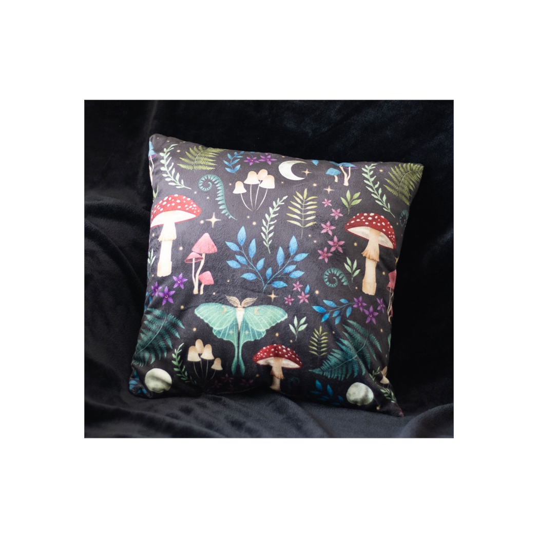 35cm Square Dark Forest Print Cushion