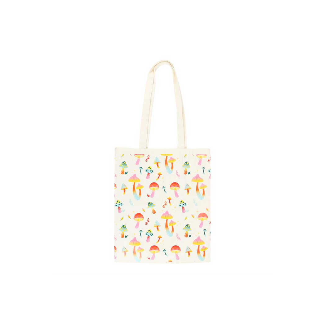 Funky Fungi Mushroom Print Polycotton Tote Bag