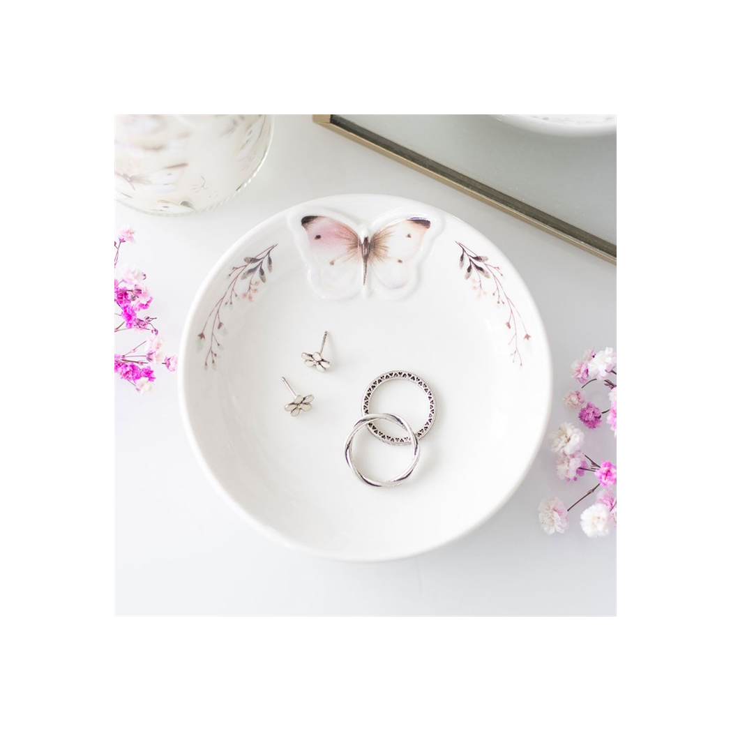 White Butterfly Trinket Dish