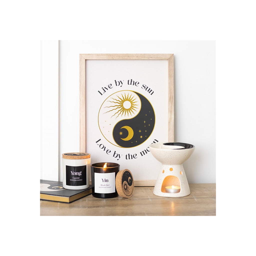 Set of 2 Yin Yang Black Oud and Coconut Candles