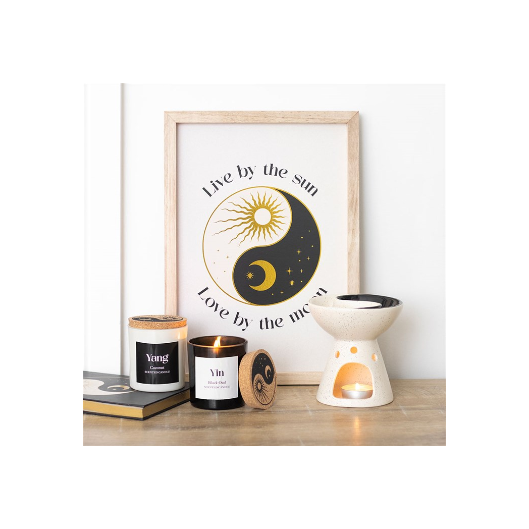 Set of 2 Yin Yang Black Oud and Coconut Candles