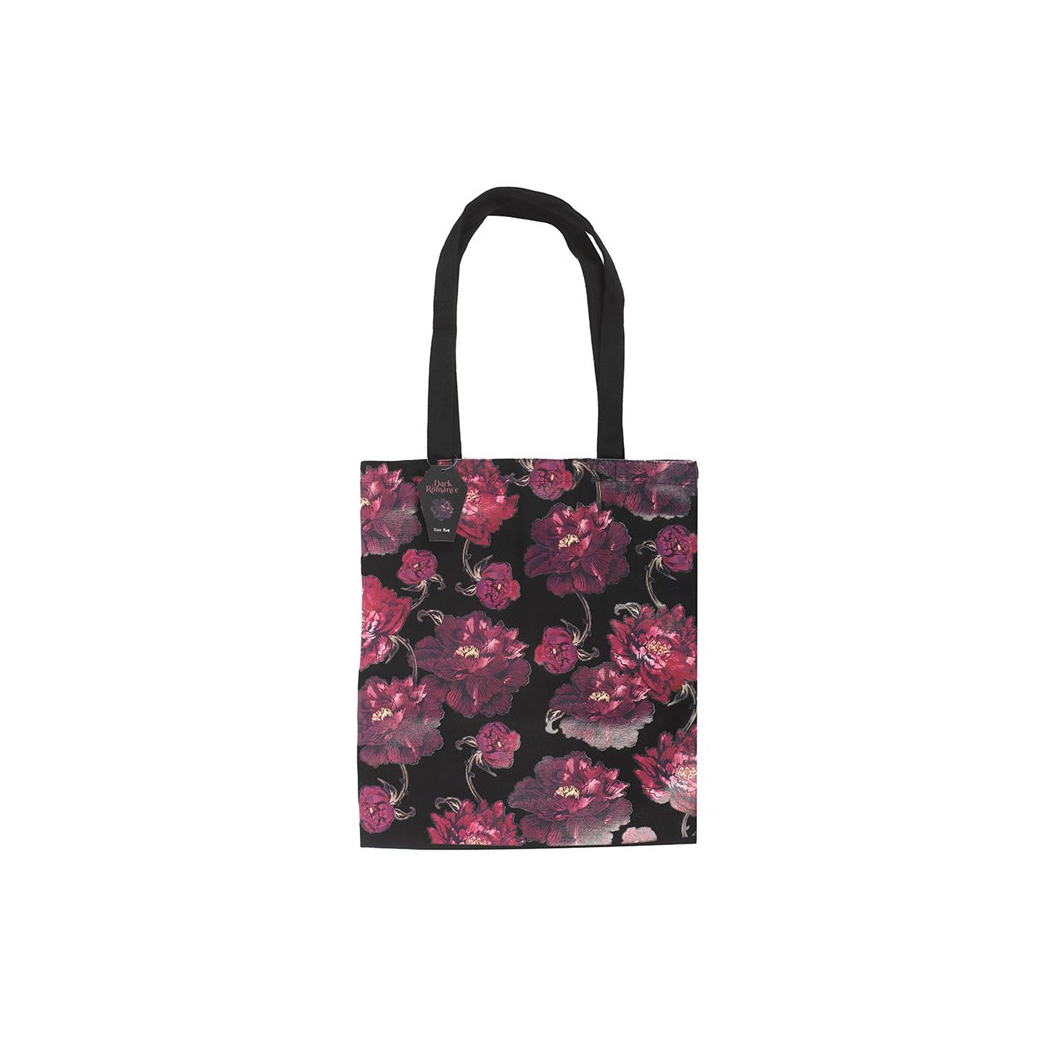 Dark Romance Floral Print Tote Bag