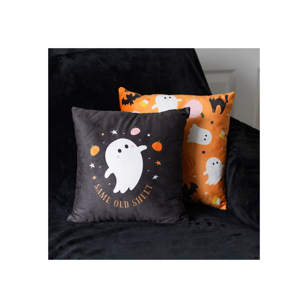 Square Sweet and Spooky Ghost Print Cushion