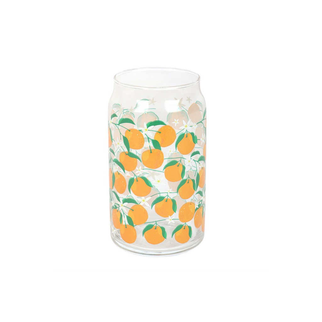 Orange Print Can Glass