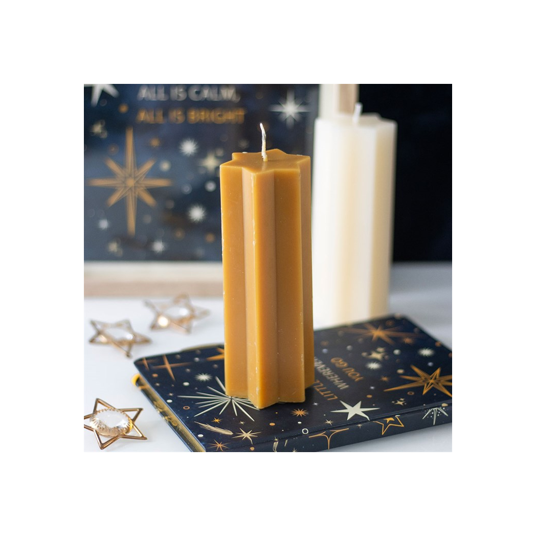 Gold Starry Night Star Shaped Taper Candle