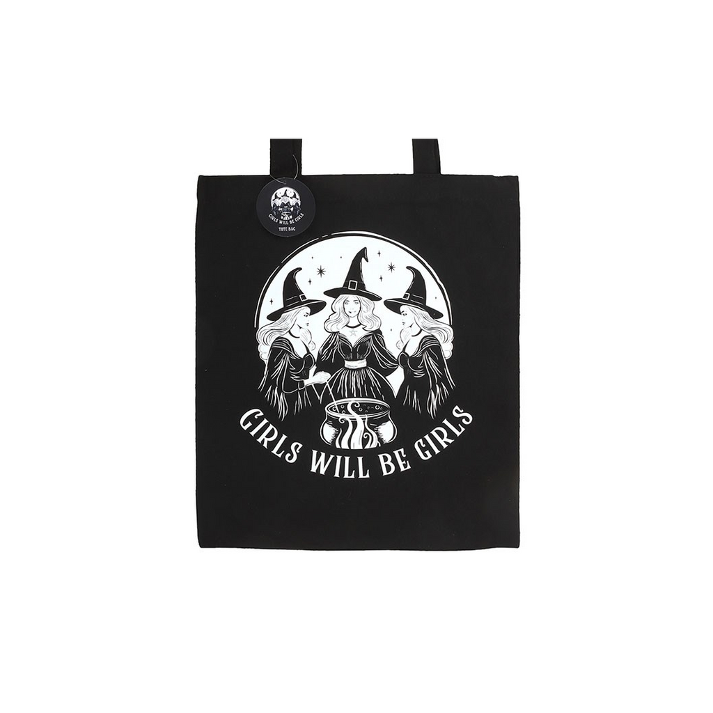 Girls Will Be Girls Witchy Polycotton Tote Bag