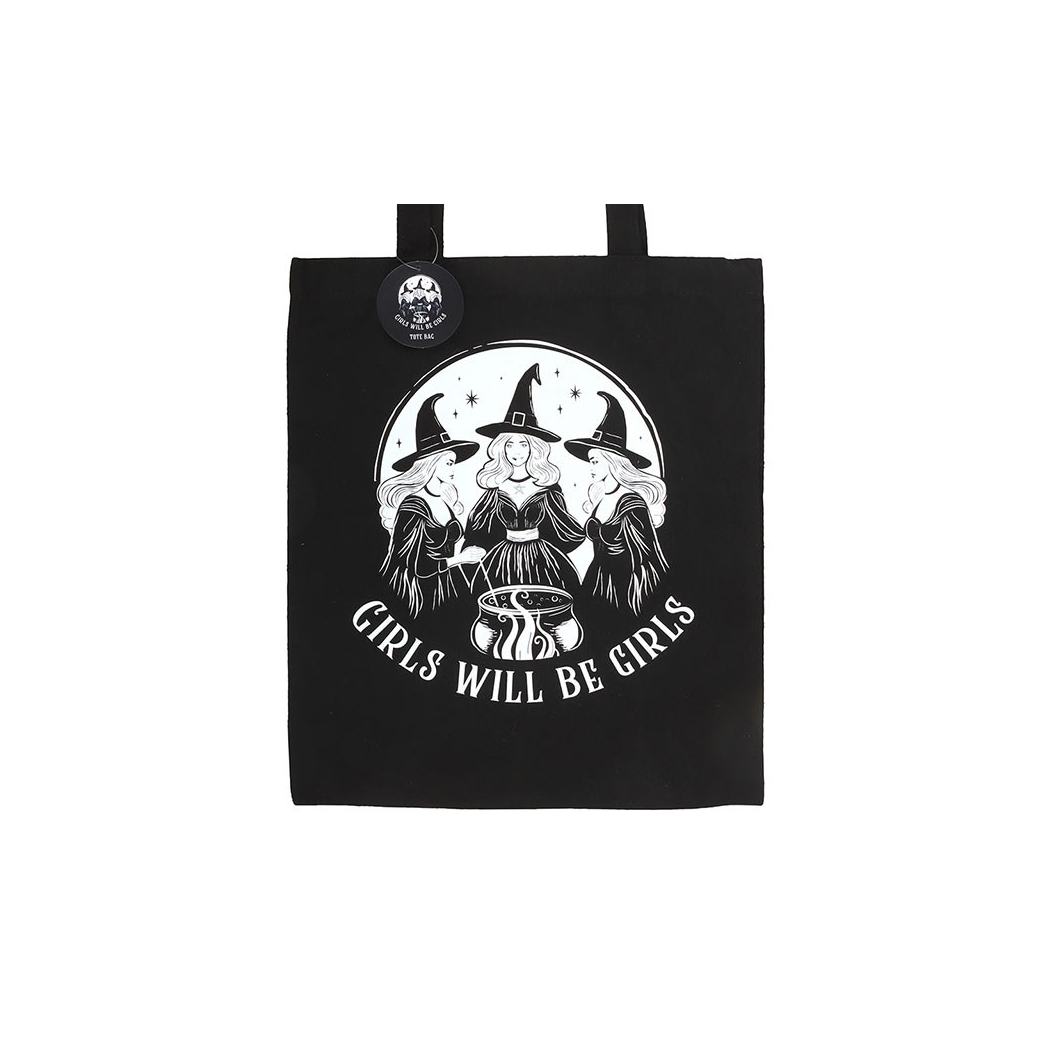Girls Will Be Girls Witchy Polycotton Tote Bag