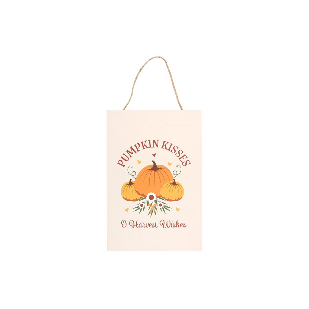 Pumpkin Kisses & Harvest Wishes Hanging Sign