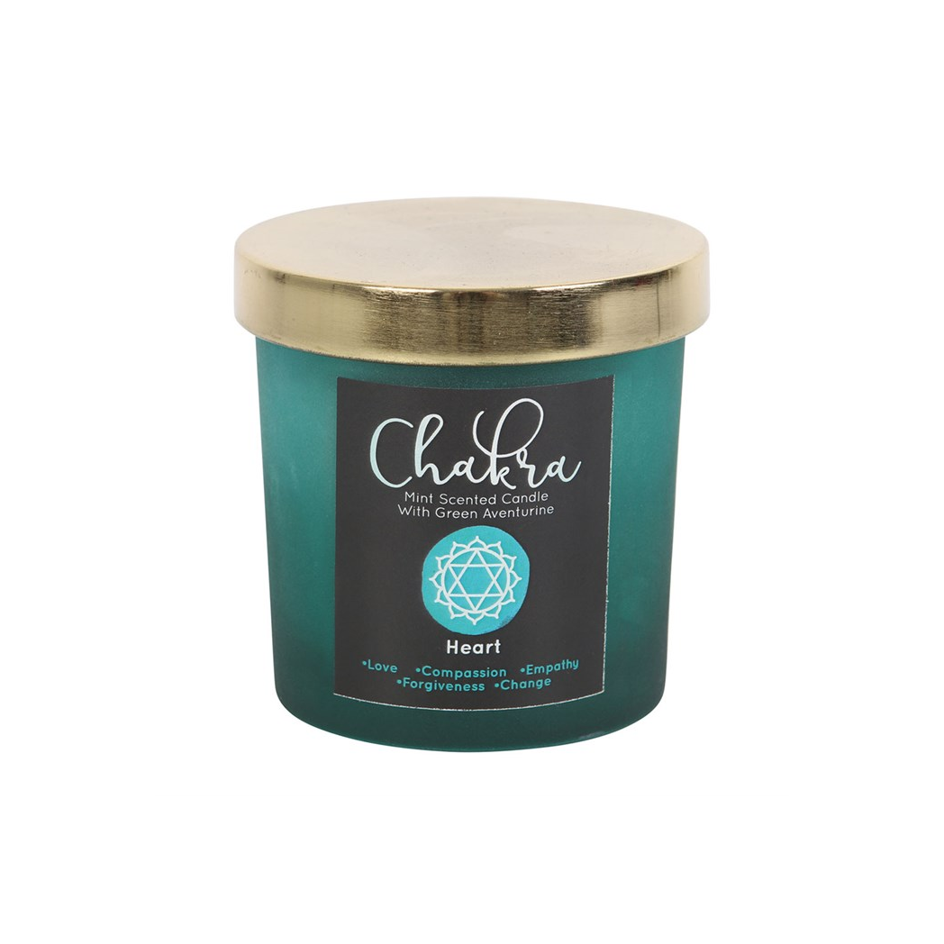 Heart Chakra Mint Crystal Chip Candle