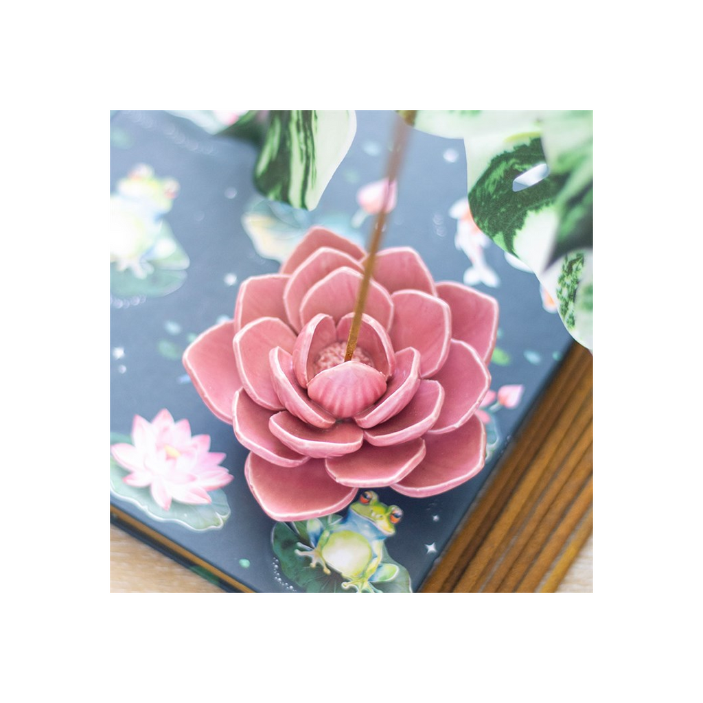 Pink Water Lily Incense Stick Holder