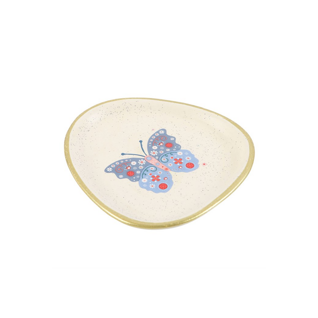 Floral ButterflyTrinket Dish