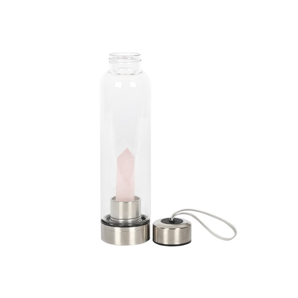 Rose Quartz Purifying Glass Water Bottle
