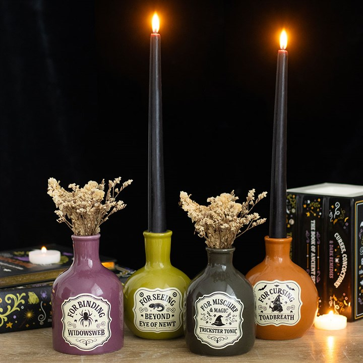Set of 4 Potion Bottle Vases and Candle Holders