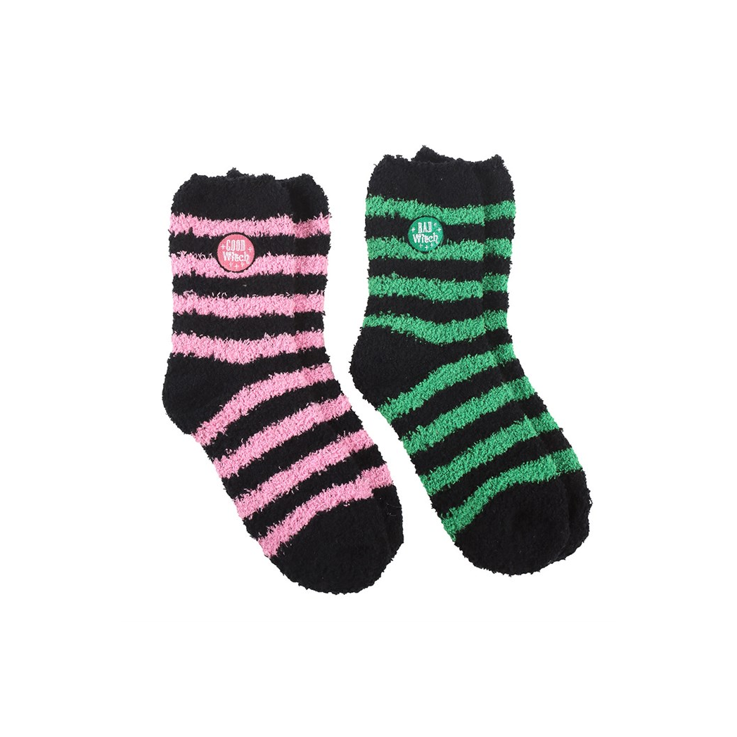 Set of 2 Good Witch and Bad Witch Fluffy Socks