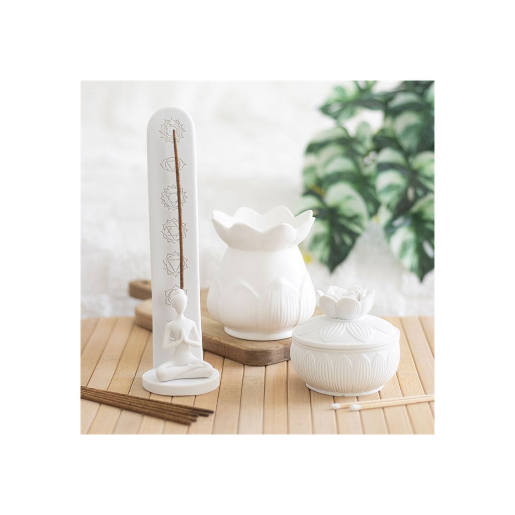 White Lotus Flower Trinket Box
