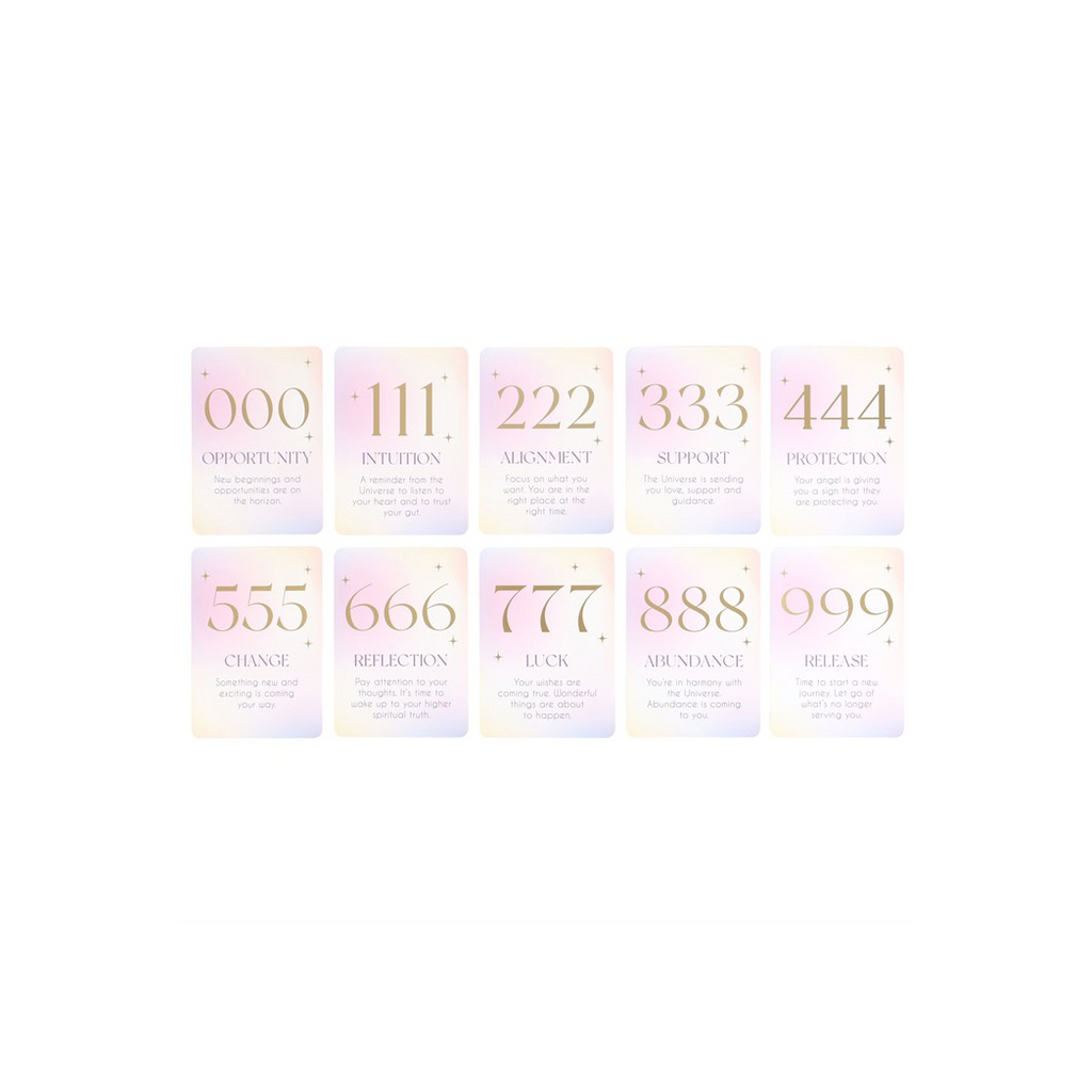 Angel Number Affirmation Cards with Wooden Stand