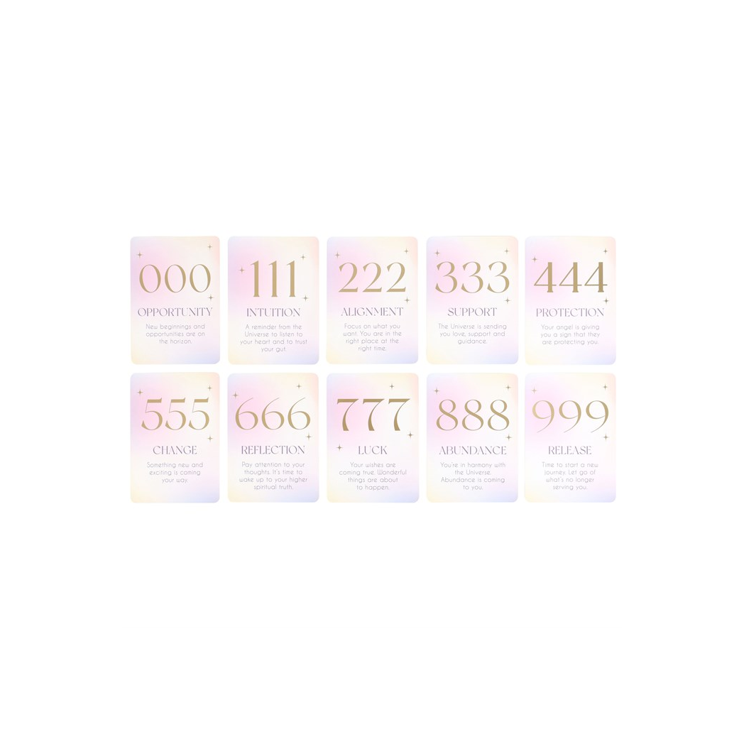 Angel Number Affirmation Cards with Wooden Stand