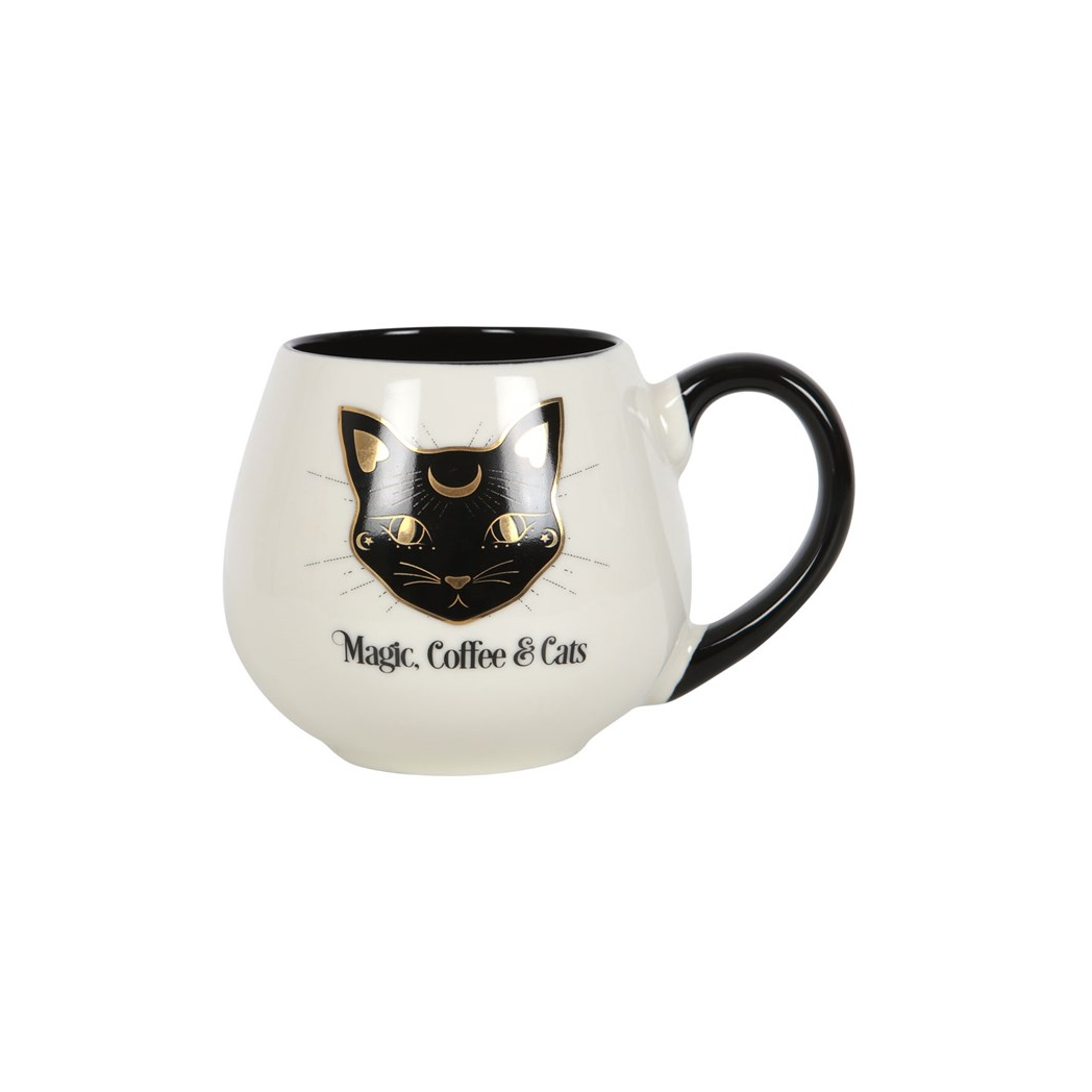 Magic, Coffee & Cats Rounded Mug