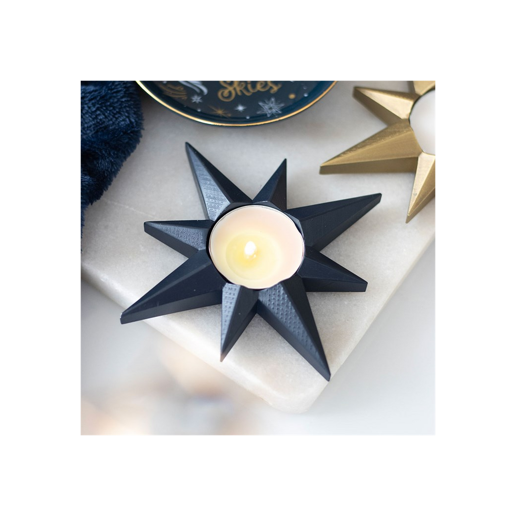 Navy Star Tealight Candle Holder