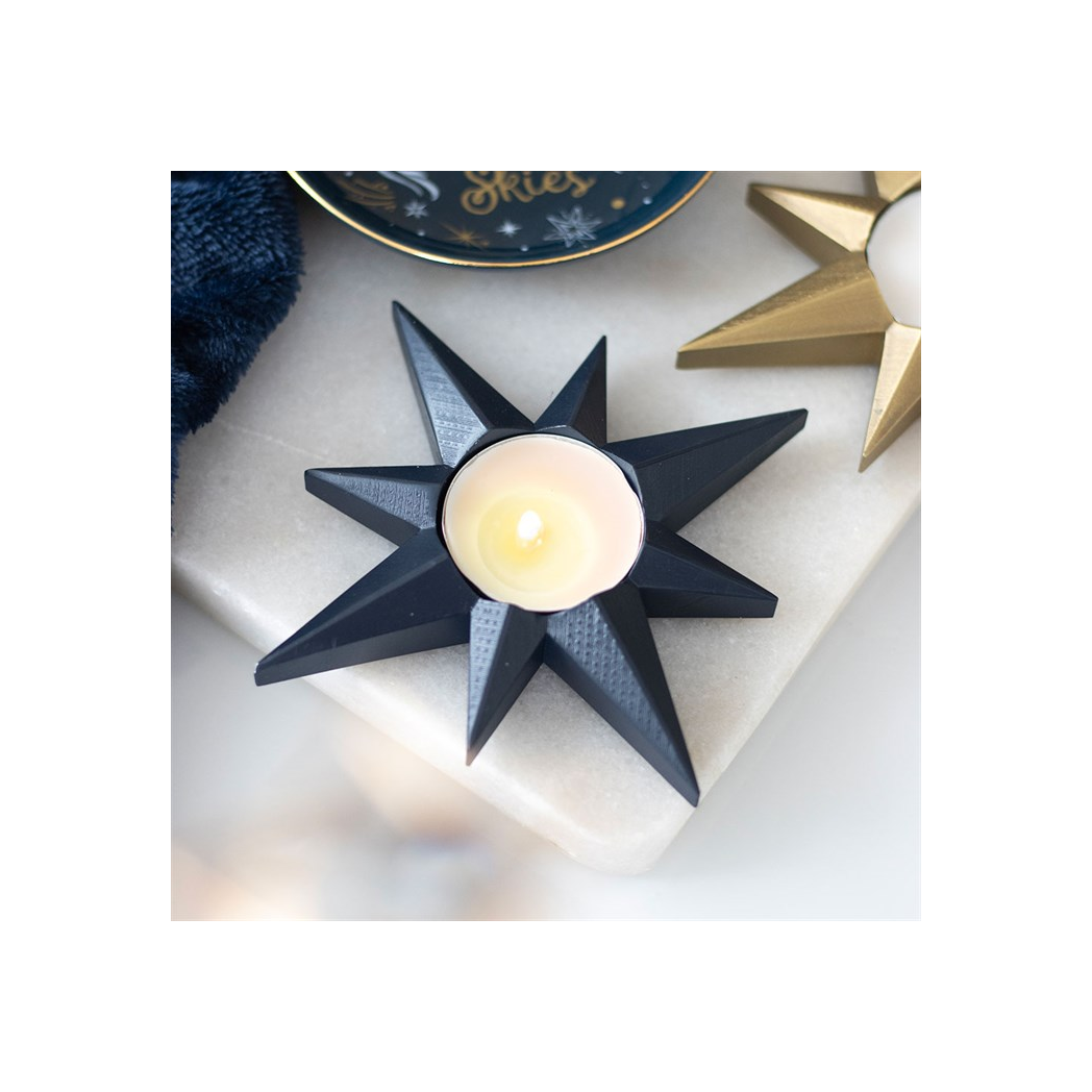 Navy Star Tealight Candle Holder
