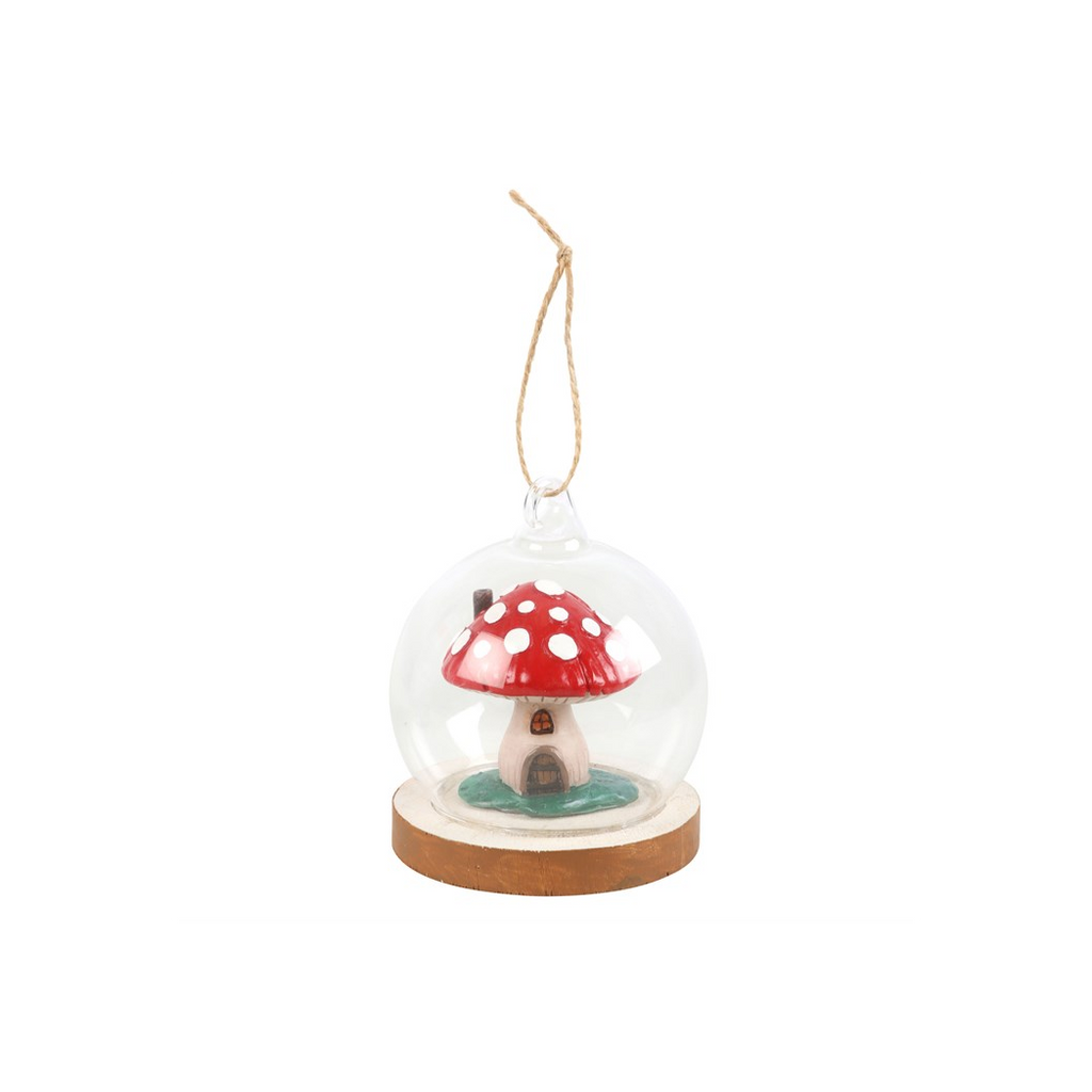Mushroom House Glass Dome Hanging Decoration
