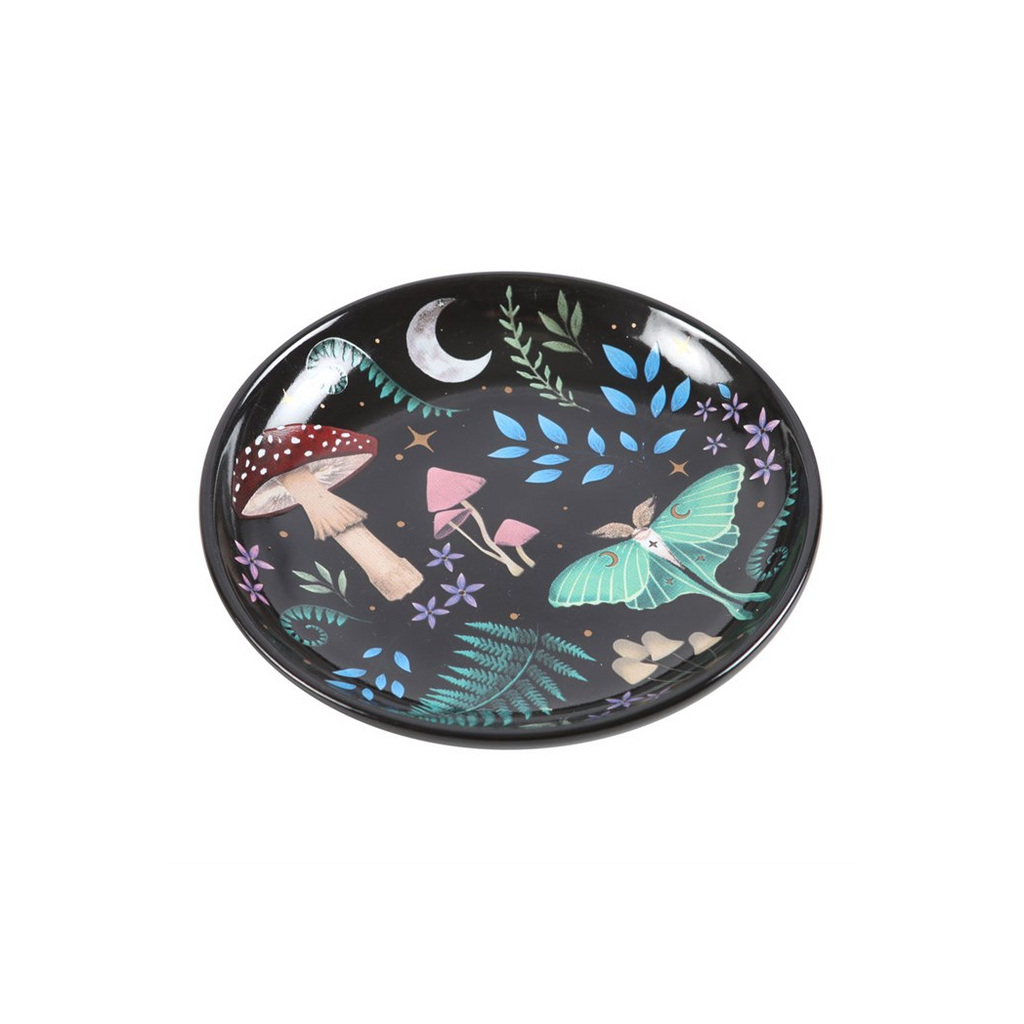 Round Dark Forest Print Trinket Dish
