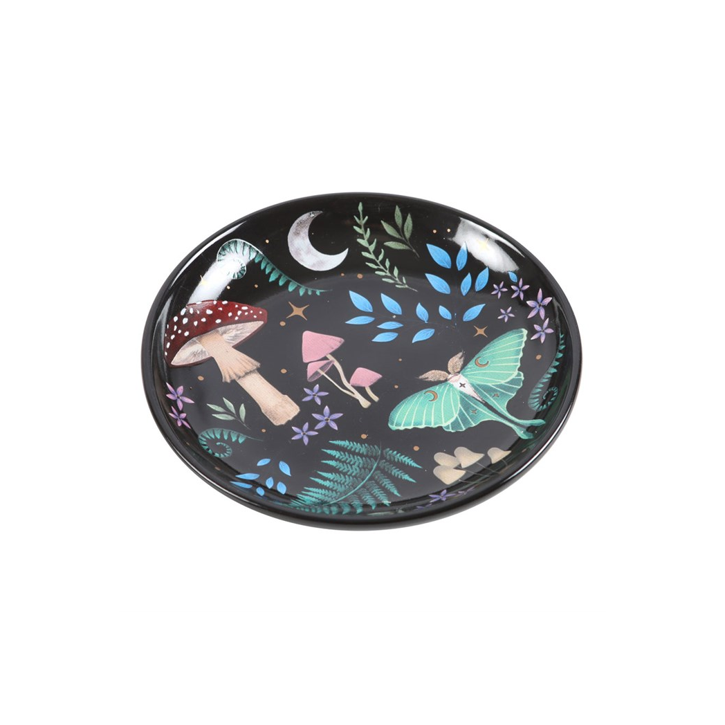 Round Dark Forest Print Trinket Dish