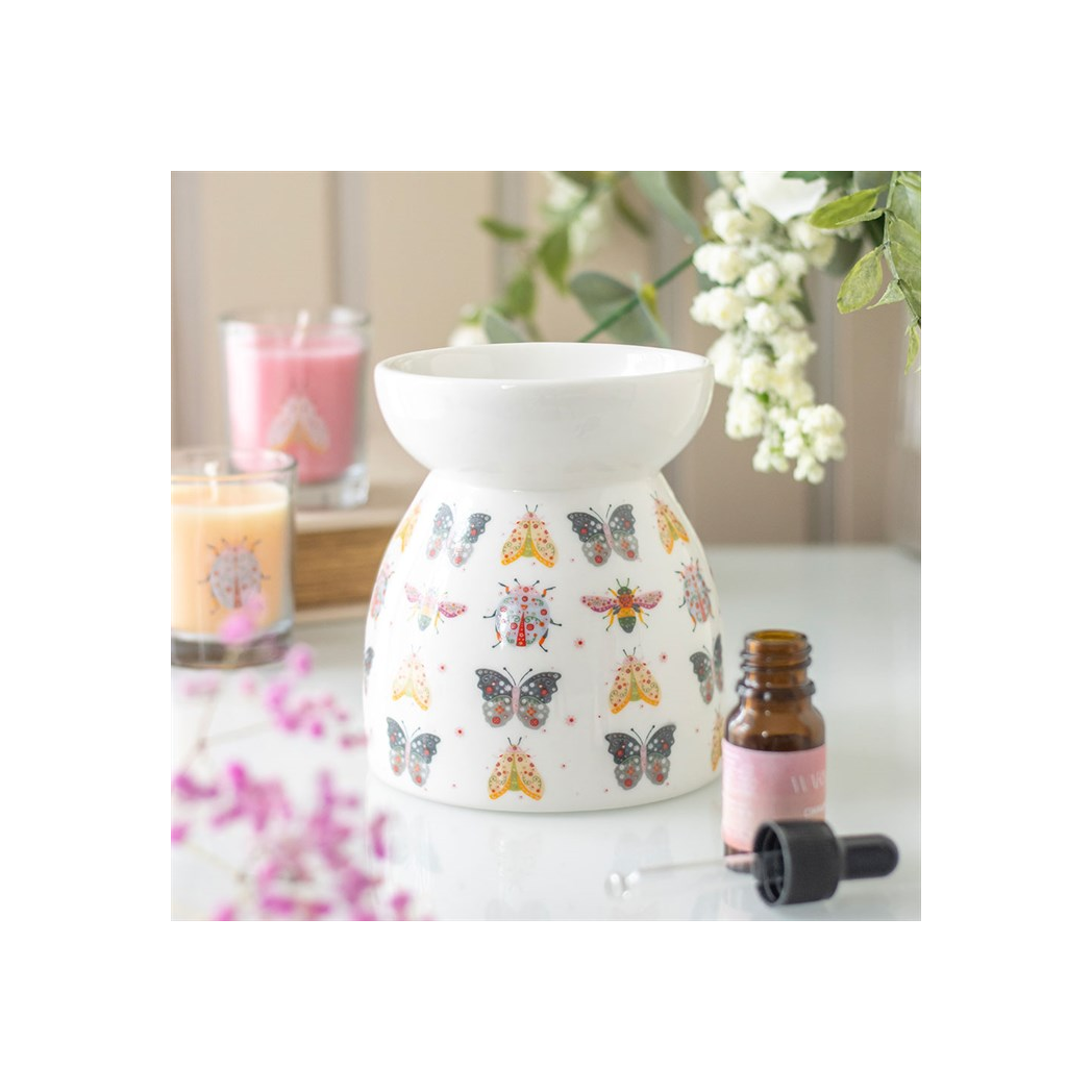 Floral Bug Print Oil Burner and Wax Warmer