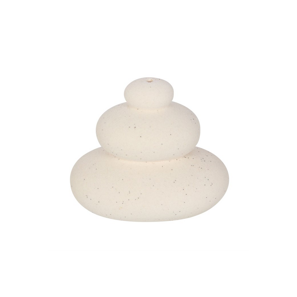 Cream Speckle Balancing Stones Incense Stick Holder
