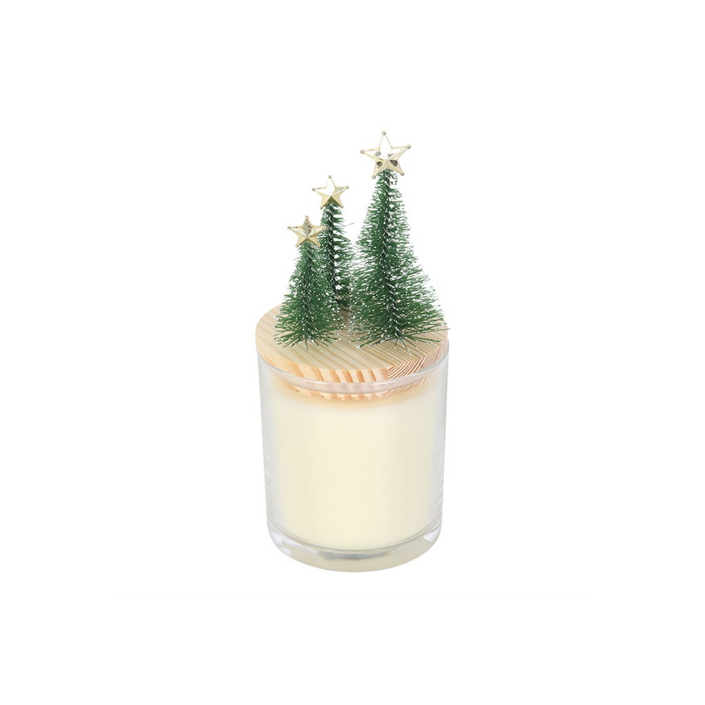 Merry and Bright Bauble Cinnamon & Spice Glass Candle with Tree