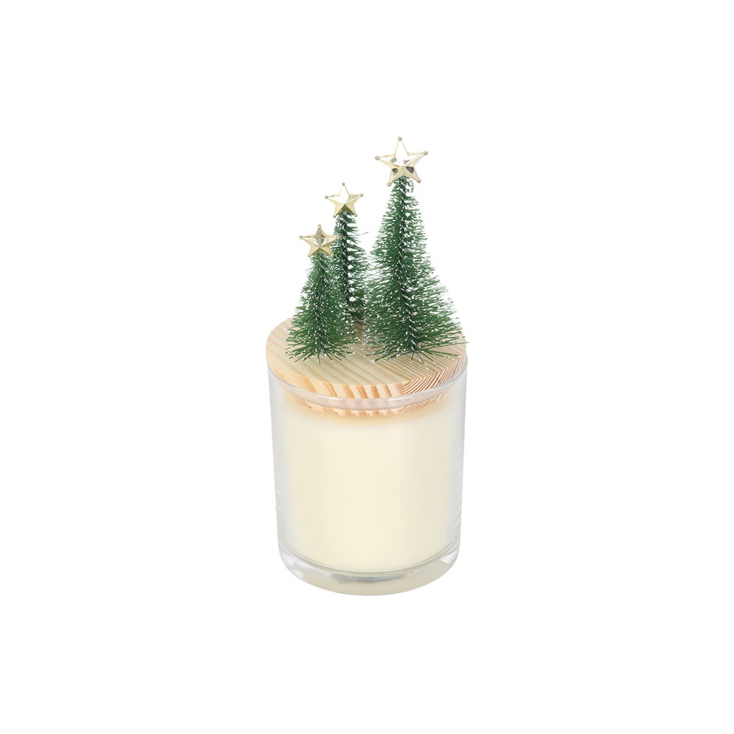 Merry and Bright Bauble Cinnamon & Spice Glass Candle with Tree