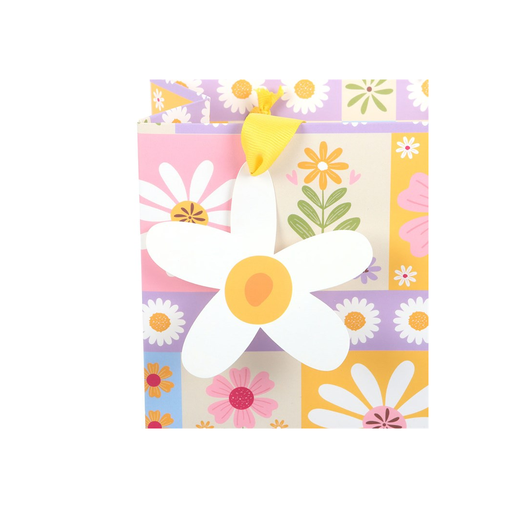 23cm Floral Patchwork Print Gift Bag