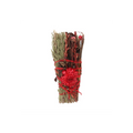 6in Ritual Wand Smudge Stick with Rosemary and Red Flowers