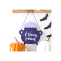 Hocus Pocus Cauldron Shaped Hanging Sign