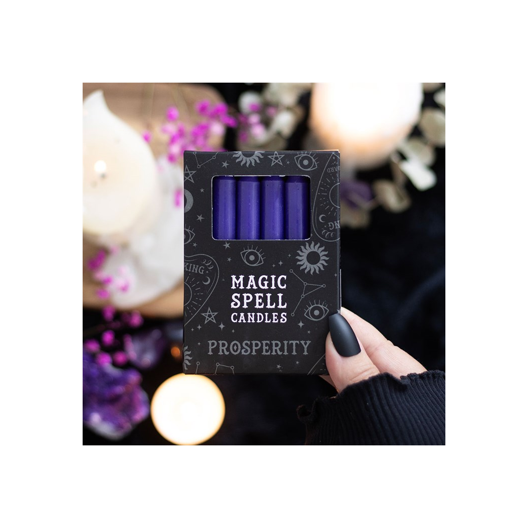 Set of 12 Purple 'Prosperity' Spell Candles