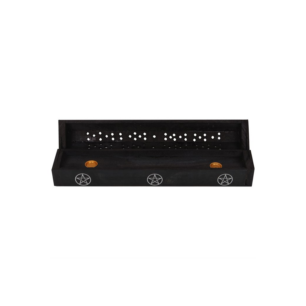 Pentagram Wooden Black Pepper Incense Box Set