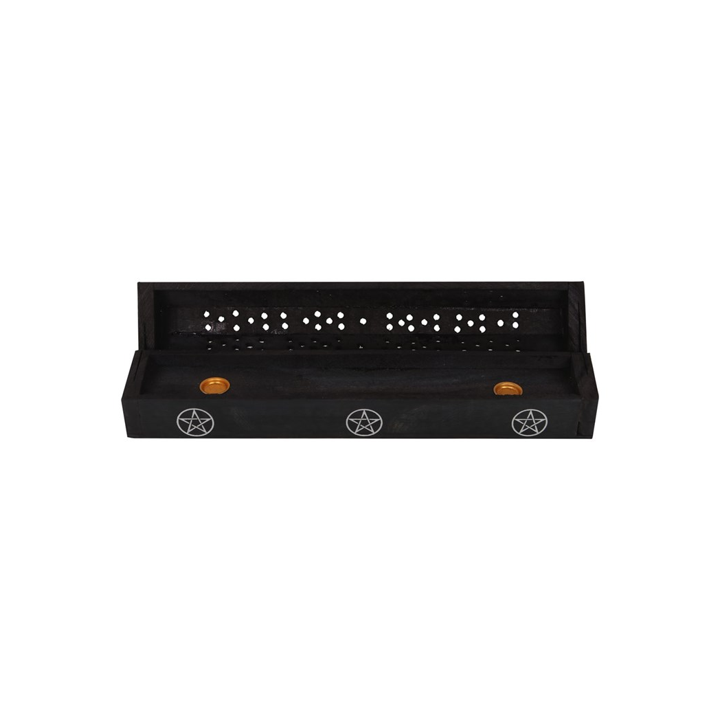 Pentagram Wooden Black Pepper Incense Box Set