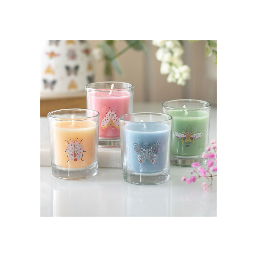Set of 4 Floral Bug Mandarin & Bergamot Candles