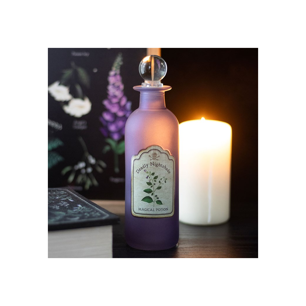 Deadly Nightshade Decorative Glass Potion Bottle