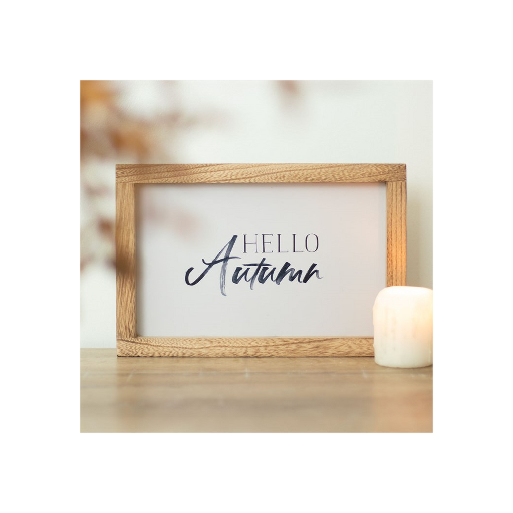 Hello Autumn Wooden Frame Sign