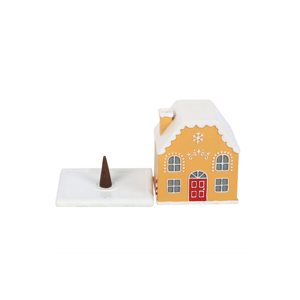 Candy Cane Gingerbread House Incense Cone Holder