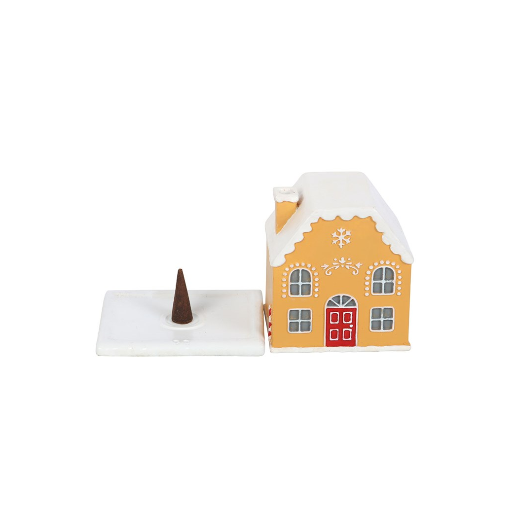 Candy Cane Gingerbread House Incense Cone Holder