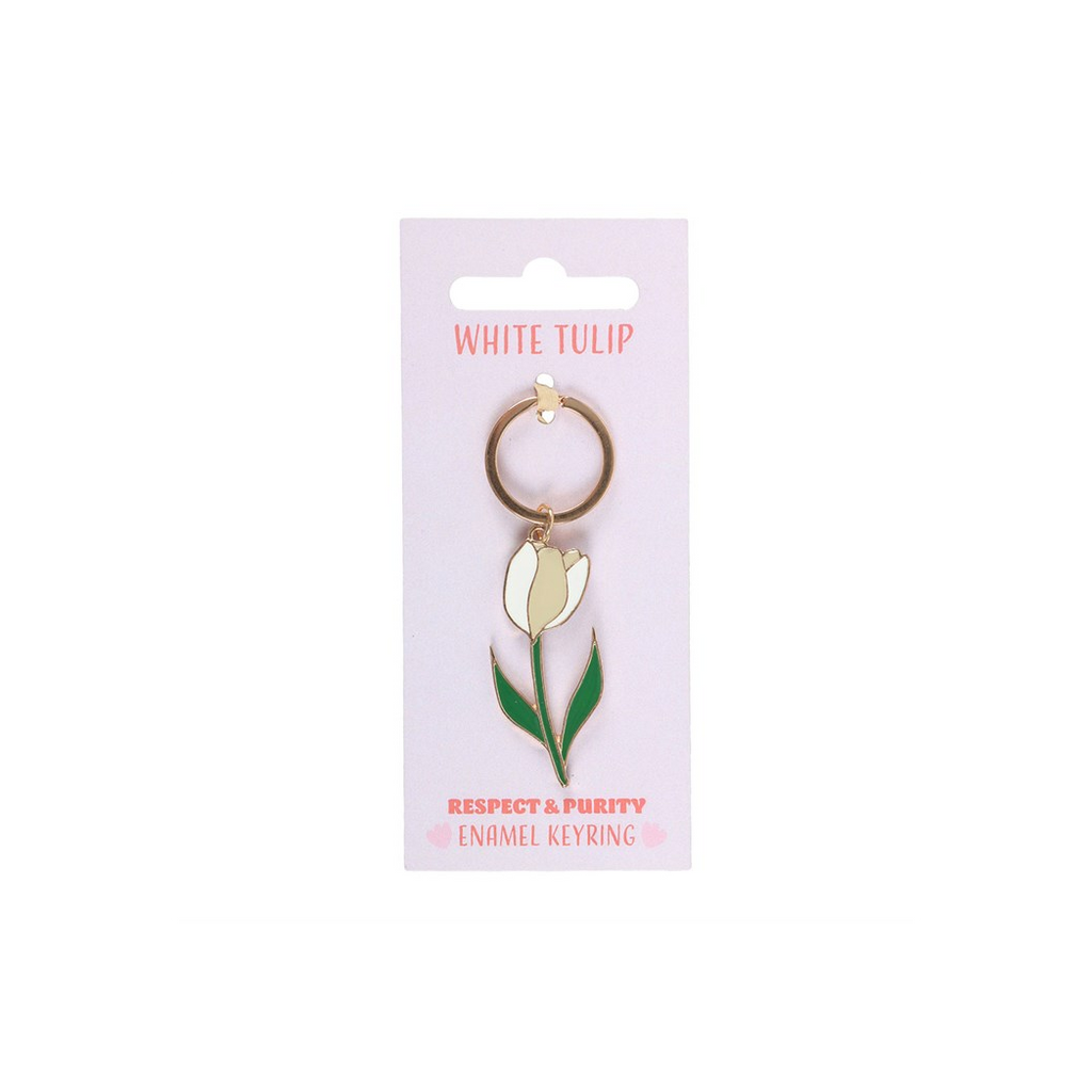 White Tulip Keyring