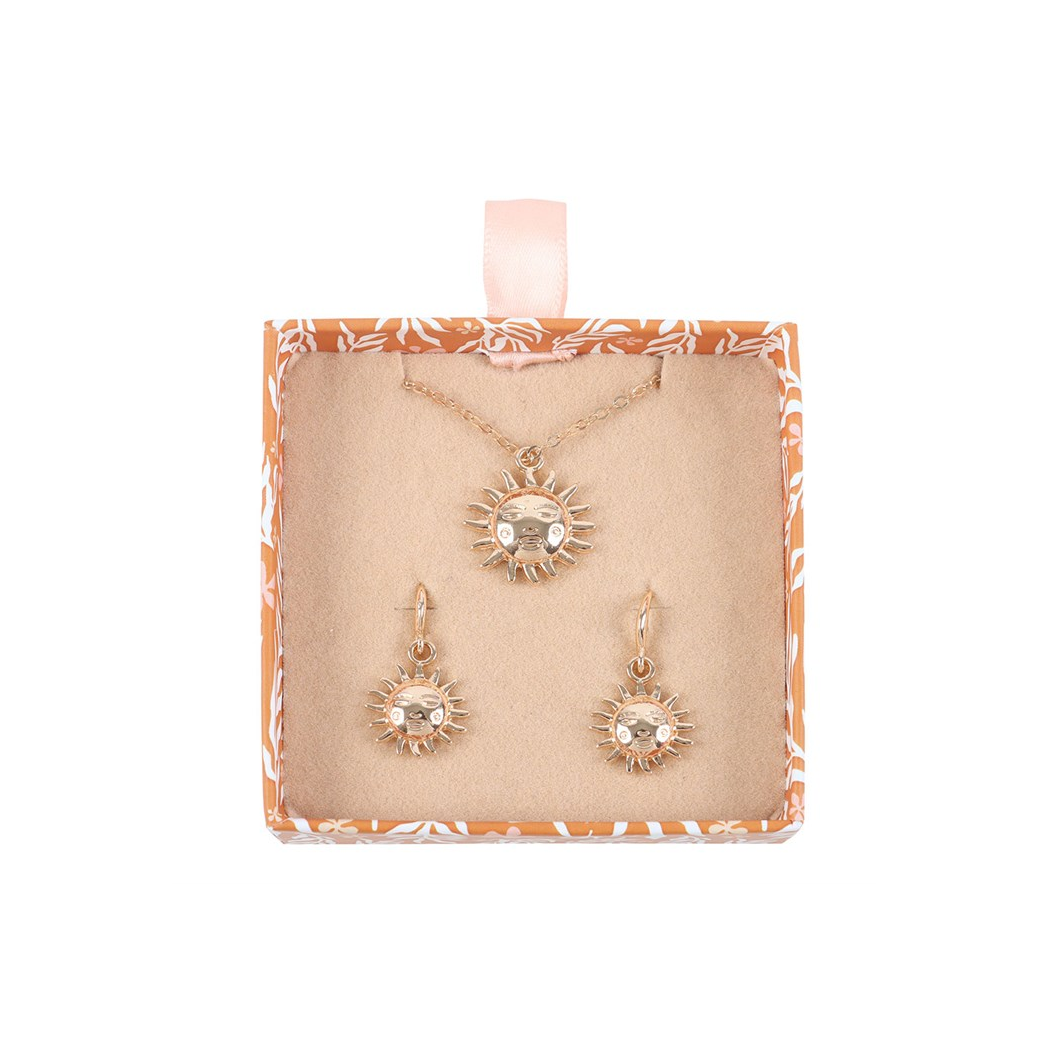 Sun Earring and Necklace Set
