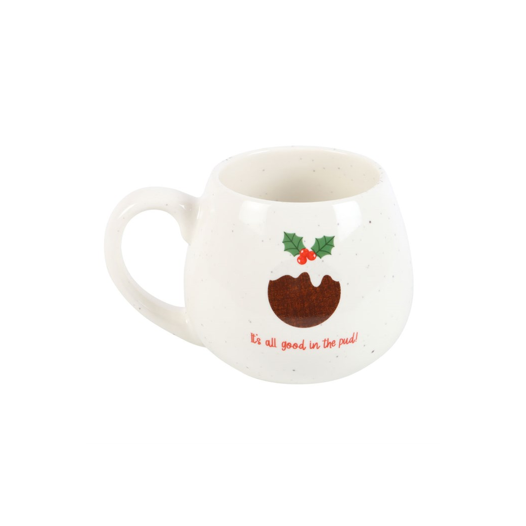 All Good in the Pud Rounded Christmas Mug