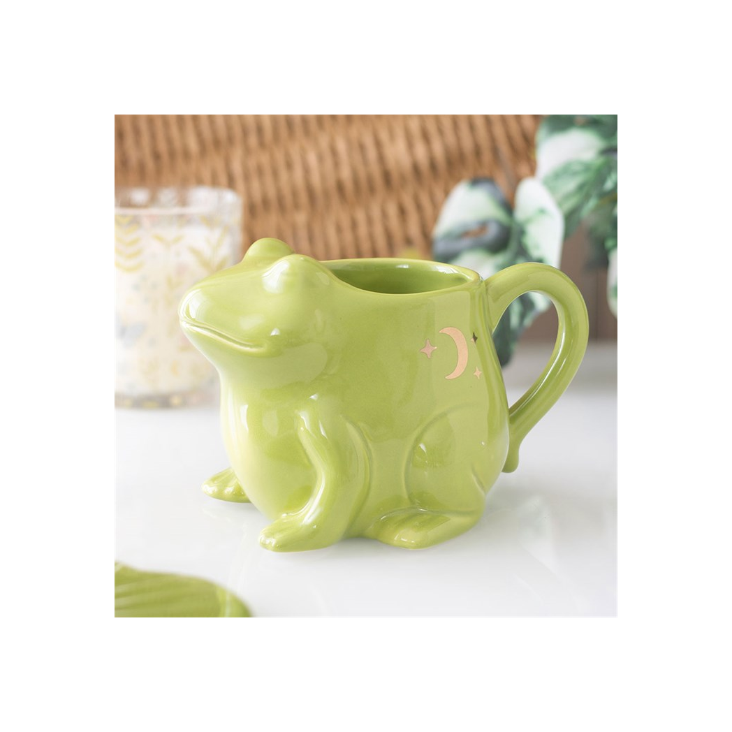 Luna Frog Shaped Mug and Lily Pad Saucer