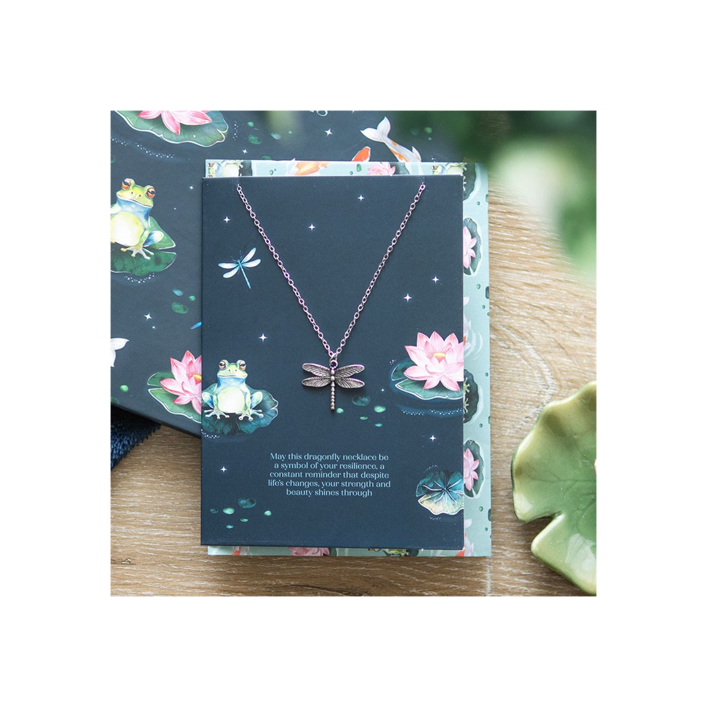 Dragonfly Necklace on Greeting Card
