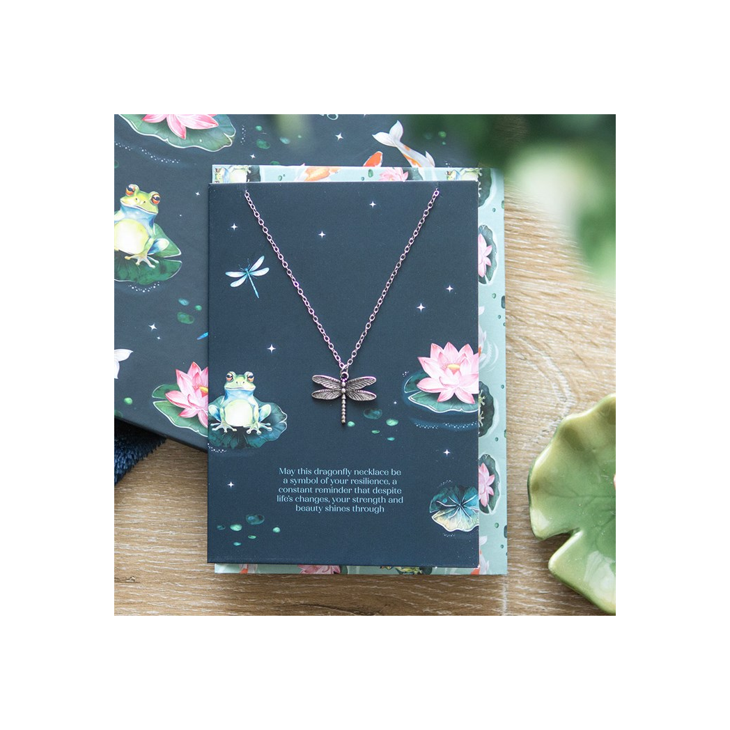 Dragonfly Necklace on Greeting Card